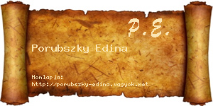 Porubszky Edina névjegykártya