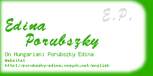 edina porubszky business card